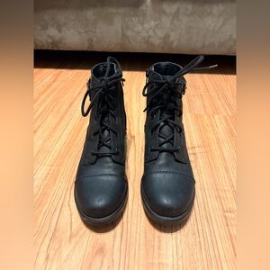 Madden Girl Black Combat Boots